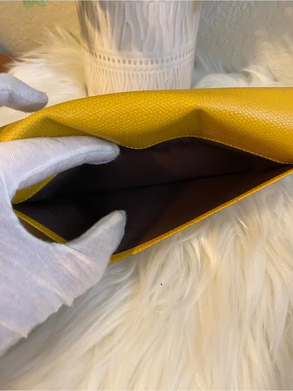 Loewe Yellow Leather Long Snap Wallet